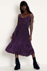 Burned Velvet Blackthorn Purple Eclipse Dress