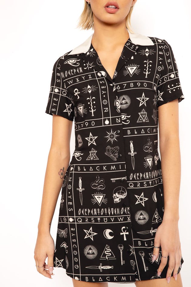 Ouija Short Sleeve Shirt Dress