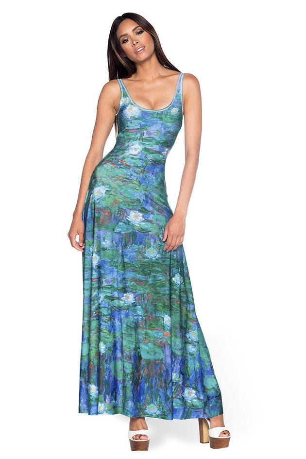 Blue Water Lilies Maxi Dress