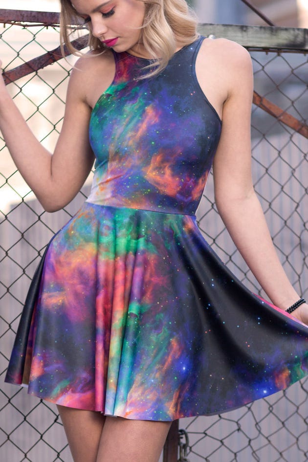 Galaxy Rainbow Reversible Skater Dress