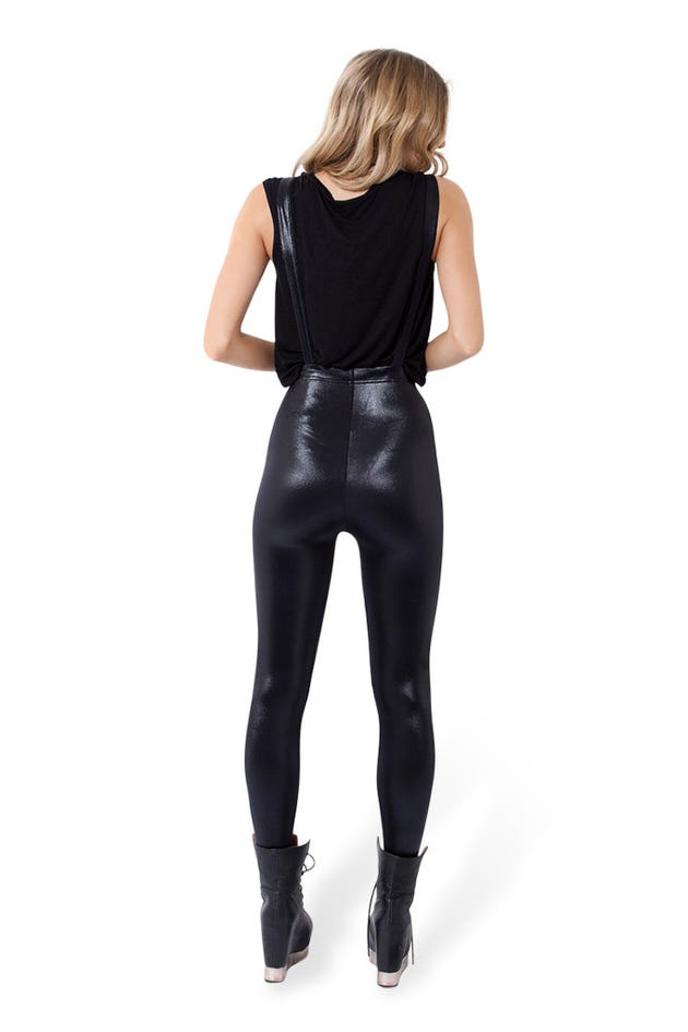 Wet Look High Waisted Overall Leggings