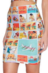 Safety Card Pencil Skirt