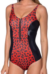 Cheetah Vs Wet Look Zip Suit