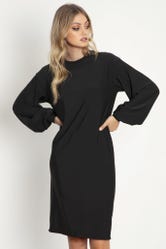 Cosy Black Bishop Sweater Dress