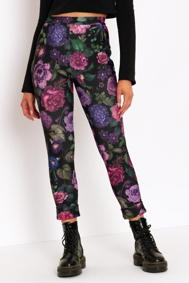 Purple Garden Cuffed Pants