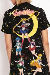 Sailor Guardians Sparkle Short Sleeve Button Up Dress