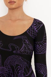 Venomous Purple Toastie Long Sleeve Skater Dress