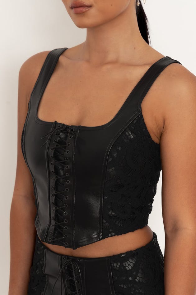 Lace And Laced Corset Top
