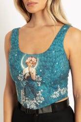 The Moon And The Stars Teal Corset Top