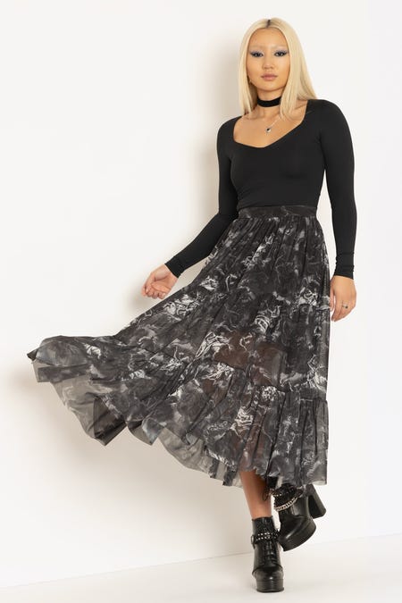 The Fall Of The Rebel Angels Tiered Midaxi Skirt