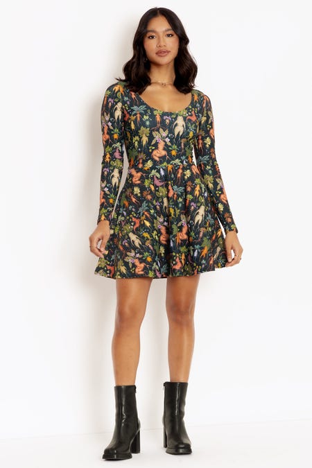 Mandrakes Toastie Long Sleeve Skater Dress - 7 Day Unlimited