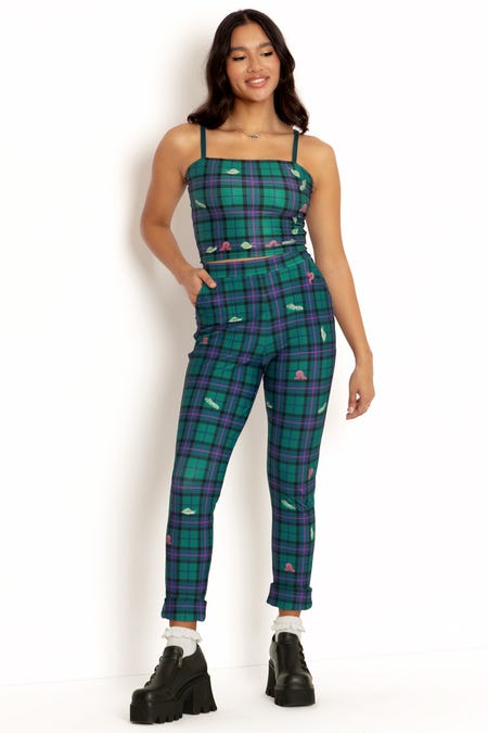 Tartan Forest Bugs Cuffed Pants - 7 Day Unlimited