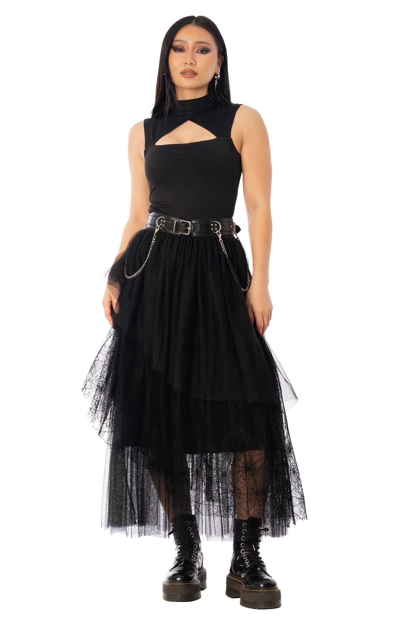 Widow's Weave Tulle Midi Skirt - Limited – BlackMilk Clothing