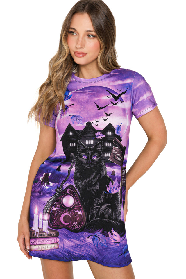 A Witch's Best Friend Swing Tee Dress