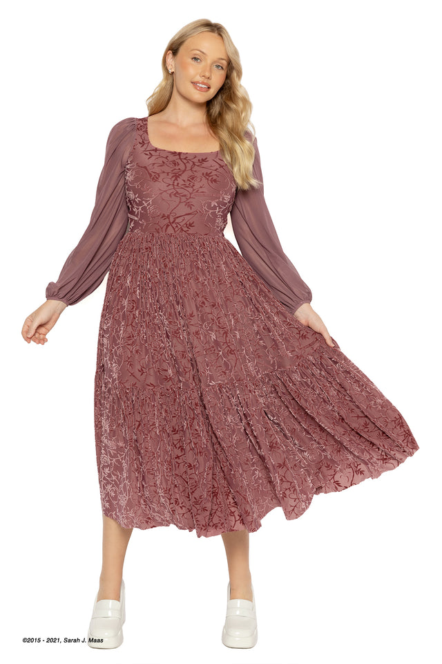 Spring Court Rosewood Burned Velvet Fae Queen Dress - Limited BlackMilk Clothing Spring Court Rosewood Burned Velvet Fae Queen Dress - Limited BlackMilk Clothing
