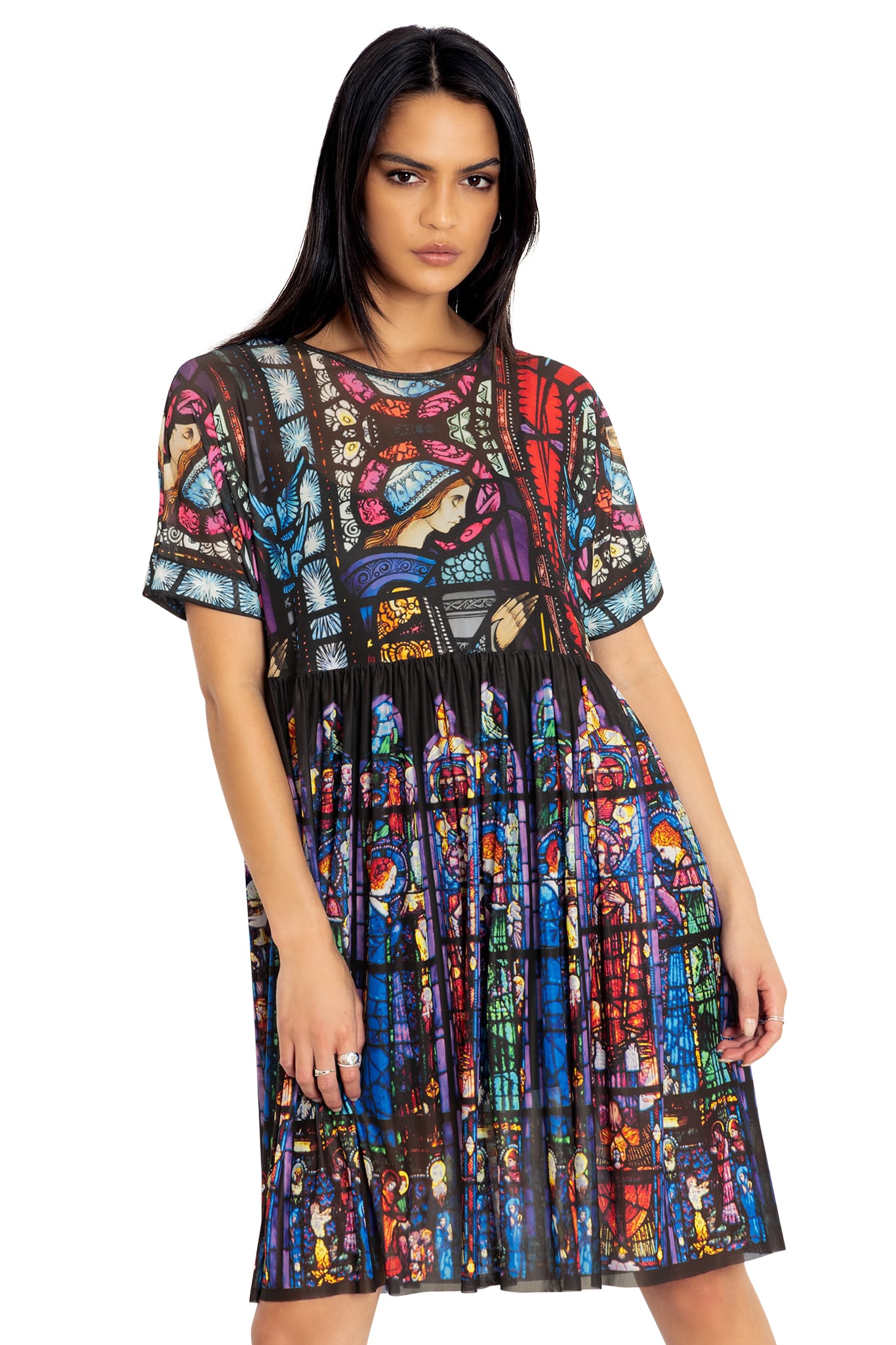 Adoration Of The Sacred Heart Sheer Smock Dress - Limited