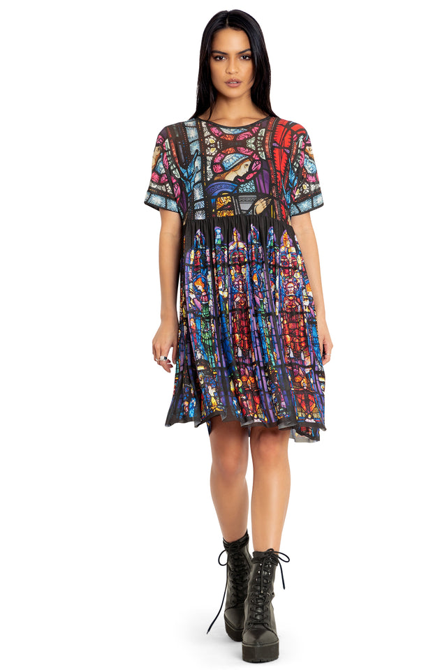 Adoration Of The Sacred Heart Sheer Smock Dress front