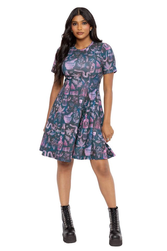 Apothecary Longline Evil Tee Dress BlackMilk Clothing Apothecary Longline Evil Tee Dress BlackMilk Clothing
