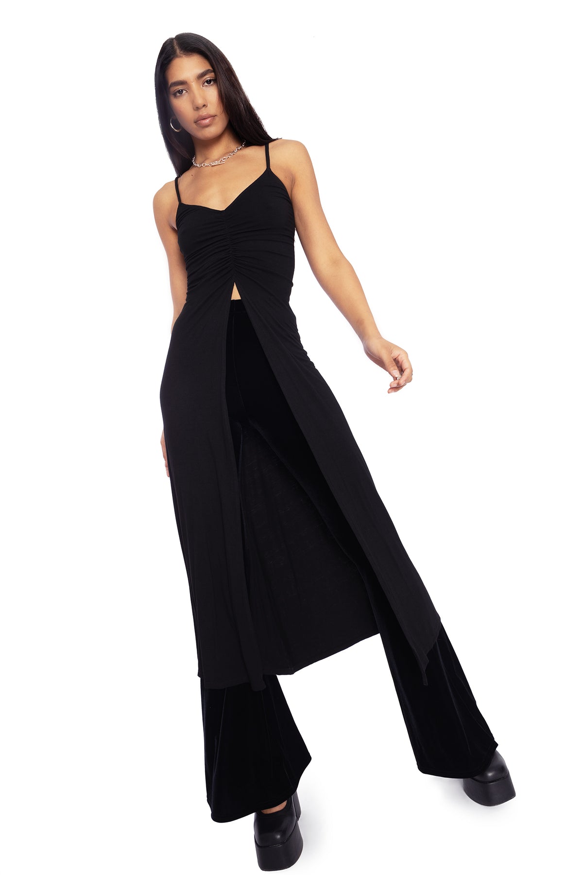 Apparition Split Front Midaxi Top - Limited – BlackMilk Clothing
