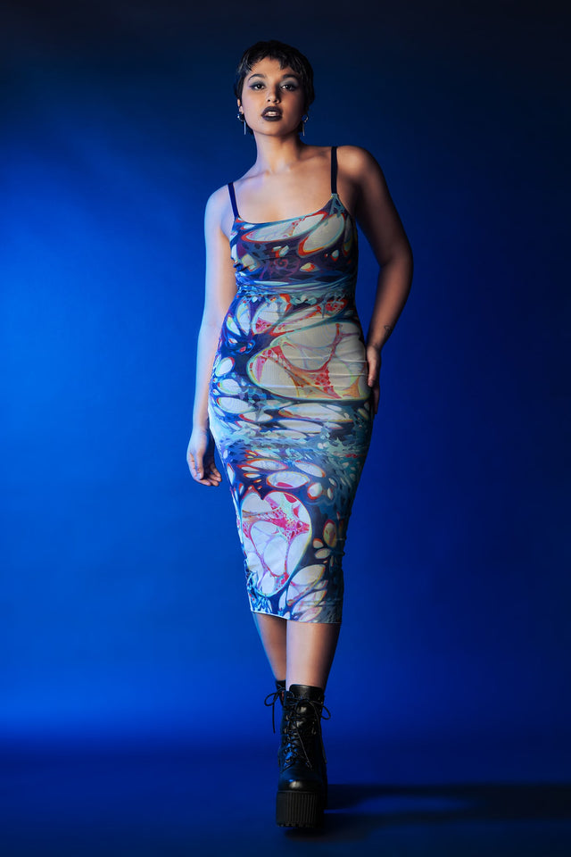 BlackMilk x League of Legends Arcane Anomaly Bodycon Slip Dress - Arcane Merchandise - Collaboration apparel - Licenced.