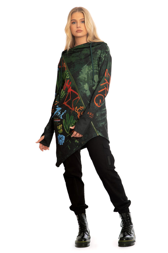 BlackMilk x League of Legends Arcane Ekko Asymmetric Hoodie - Arcane Merchandise - Collaboration apparel - Licenced.