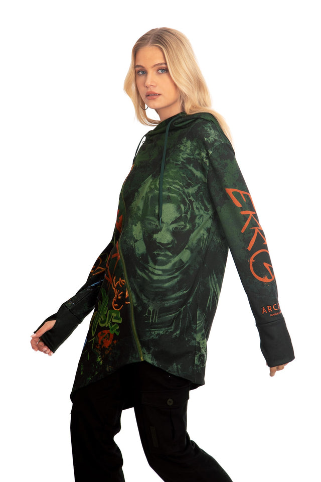 BlackMilk x League of Legends Arcane Ekko Asymmetric Hoodie - Arcane Merchandise - Collaboration apparel - Licenced.