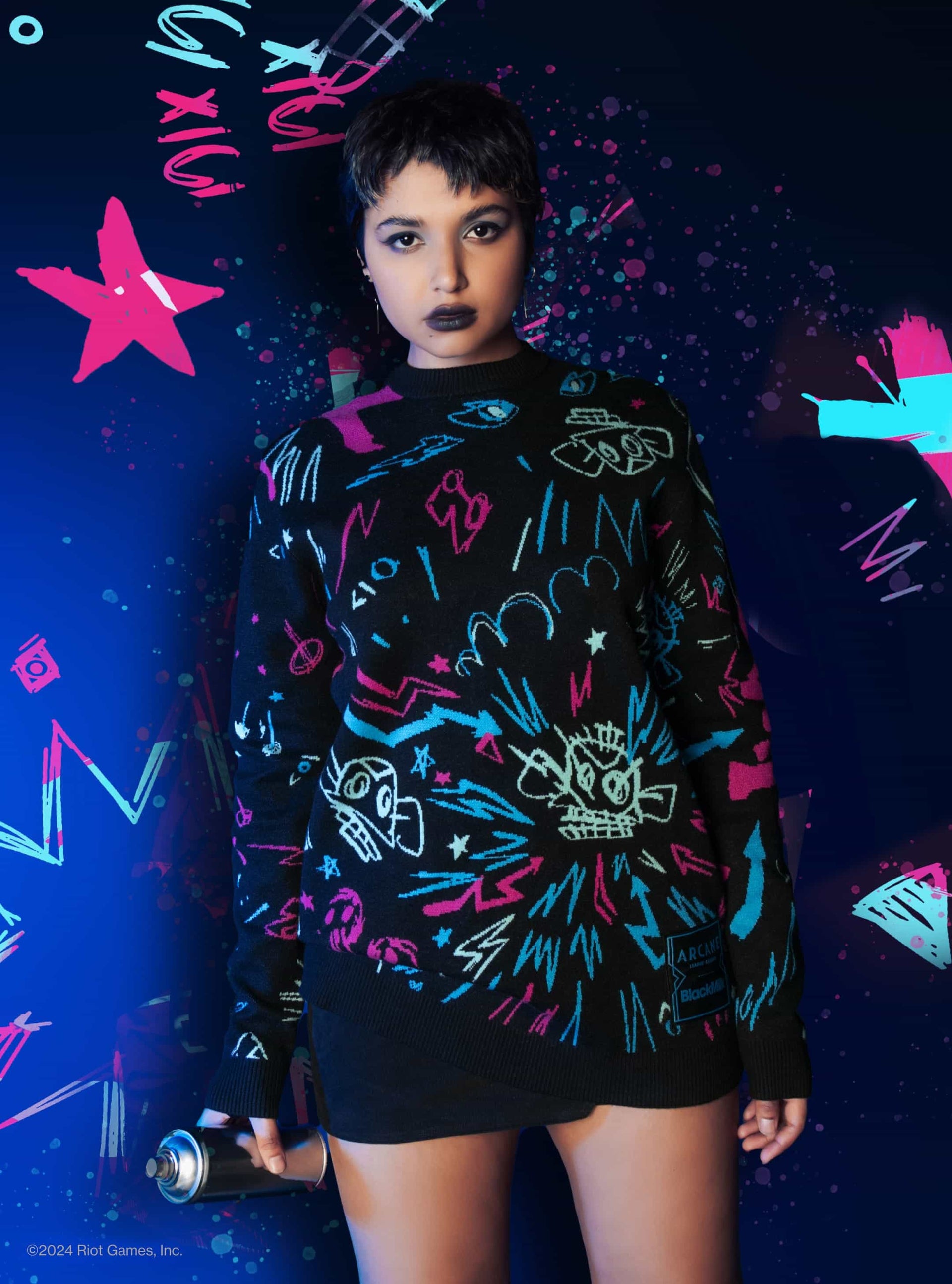 Arcane, League Of Legends, collaboration with BlackMilk Clothing | Blending edgy fashion with elements from Netflix’s Arcane Seasons 1 & 2, capturing the evolution of characters like Vi, Jinx, and Caitlyn.