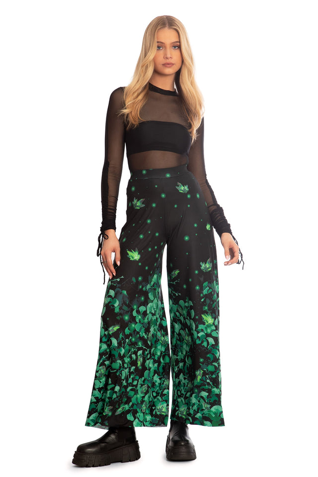 BlackMilk x League of Legends Arcane Firelights Palazzo Pants - Arcane Merchandise - Collaboration apparel - Licenced.