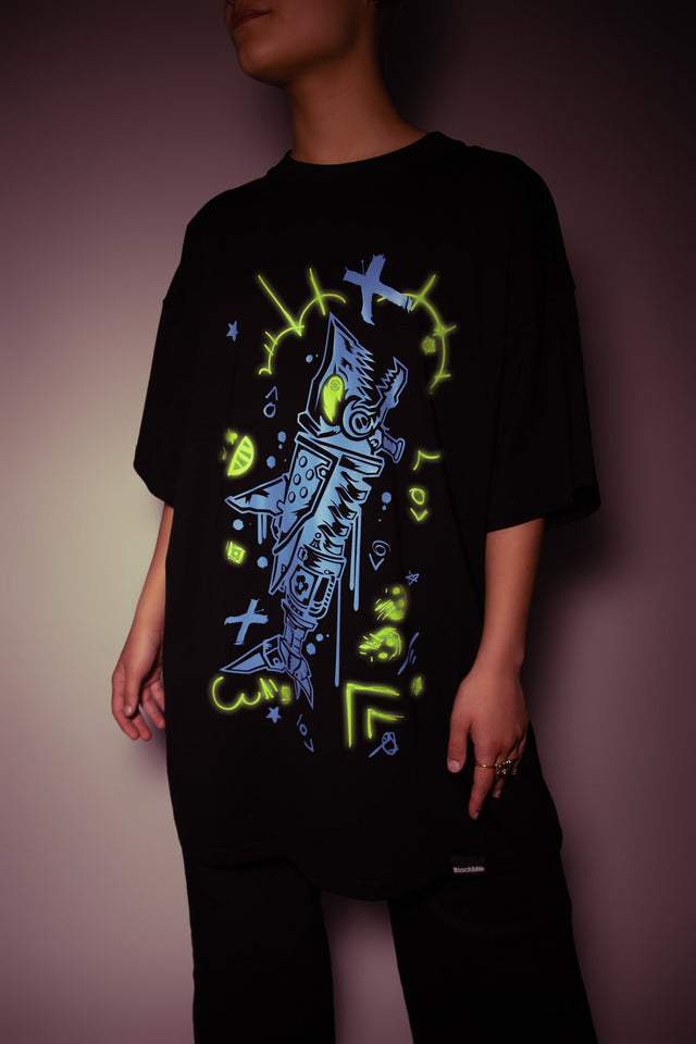 BlackMilk x League of Legends Arcane Fishbones Oversized Tee - Arcane Merchandise - Collaboration apparel - Licenced.