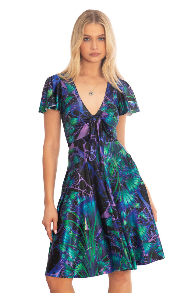 BlackMilk x League of Legends Arcane Hexcore Plant Rio Midi Dress - Arcane Merchandise - Collaboration apparel - Licenced.