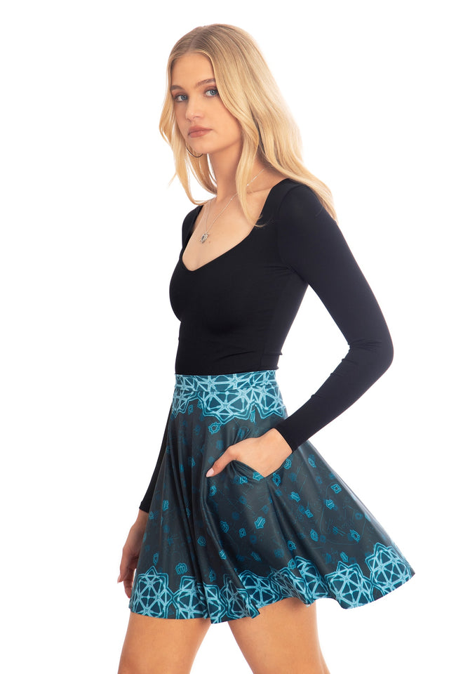 BlackMilk x League of Legends Arcane Hexcore Pocket Skater Skirt - Arcane Merchandise - Collaboration apparel - Licenced.