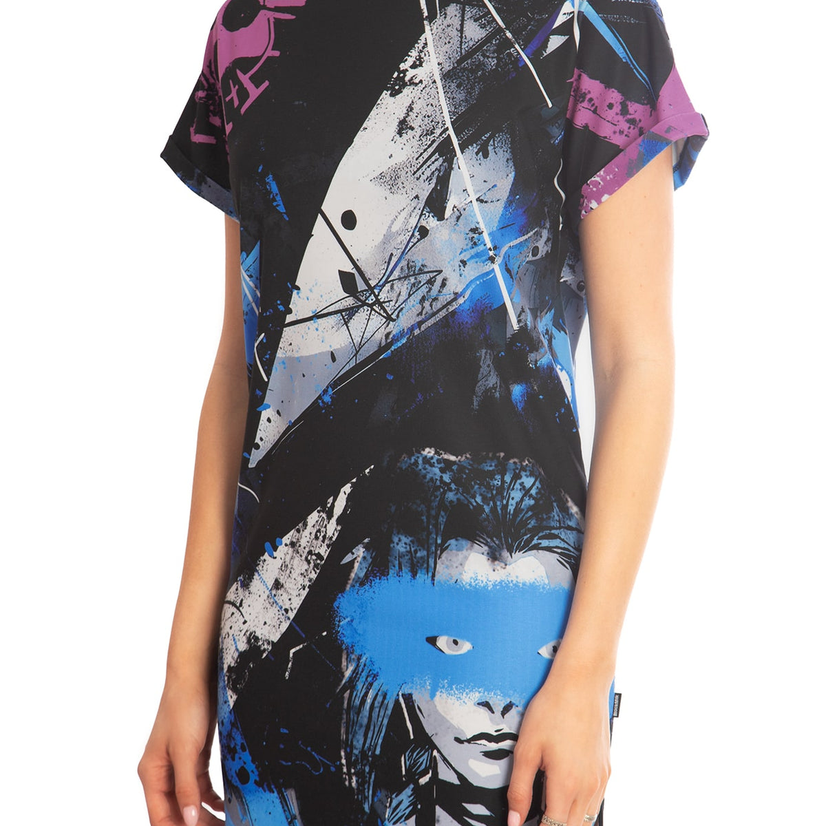 Blue Hair Riot Midi Tee Dress - Limited – BlackMilk Clothing