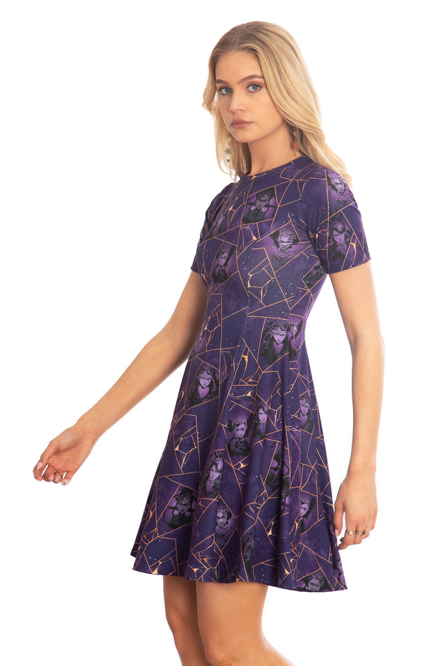 BlackMilk x League of Legends Arcane Kintsugi Longline Tee Dress - Arcane Merchandise - Collaboration apparel - Licenced.