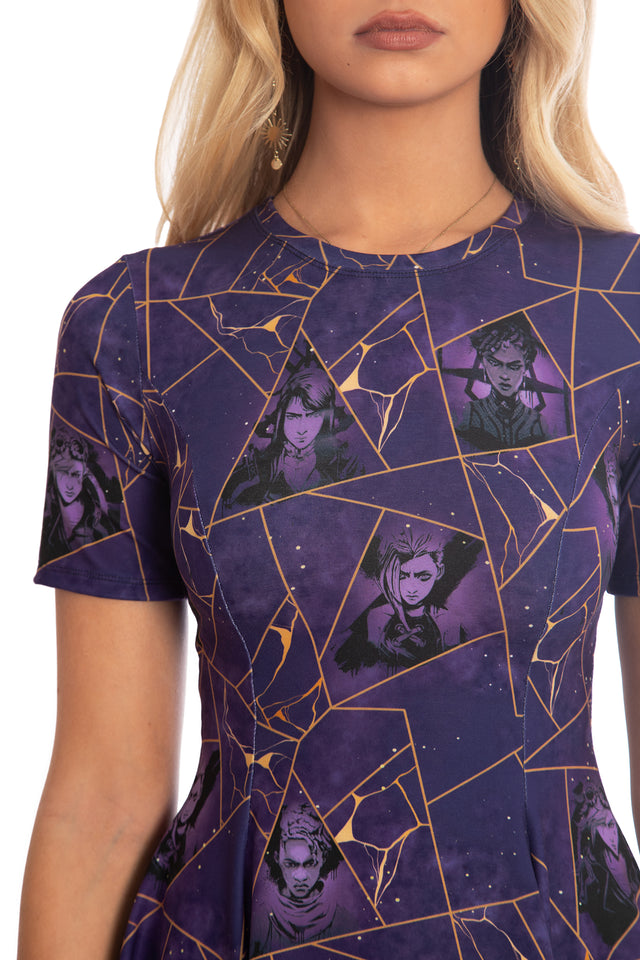 BlackMilk x League of Legends Arcane Kintsugi Tee Dress - Arcane Merchandise - Collaboration apparel - Licenced.