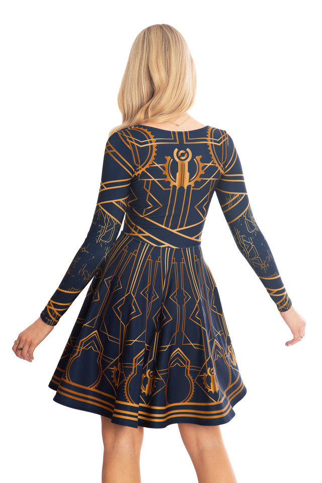 BlackMilk x League of Legends Arcane Piltover Toastie Long Sleeve Longline Dress - Arcane Merchandise - Collaboration apparel - Licenced.