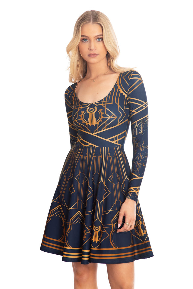 BlackMilk x League of Legends Arcane Piltover Toastie Long Sleeve Longline Dress - Arcane Merchandise - Collaboration apparel - Licenced.