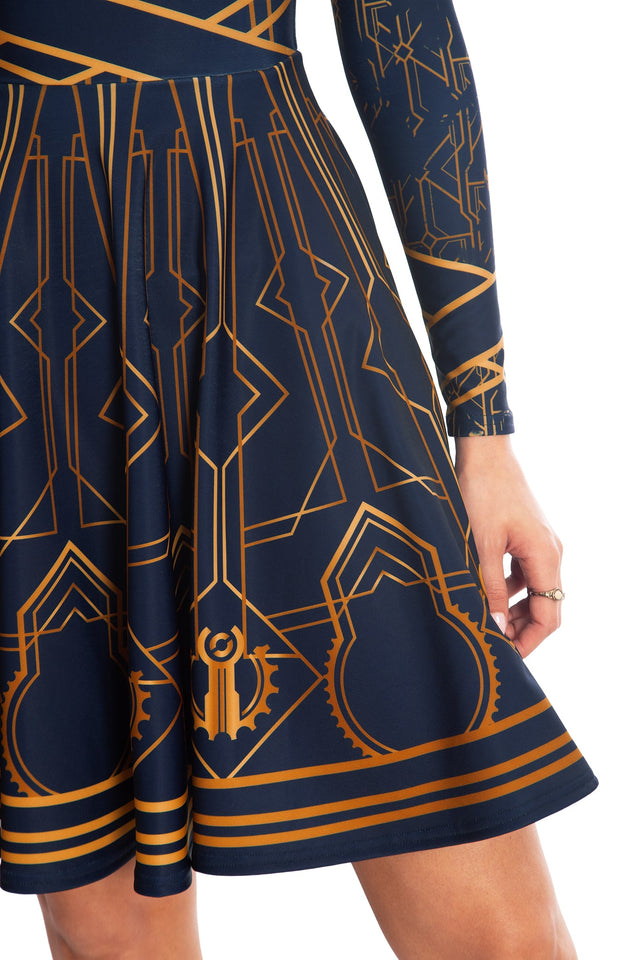 BlackMilk x League of Legends Arcane Piltover Toastie Long Sleeve Longline Dress - Arcane Merchandise - Collaboration apparel - Licenced.