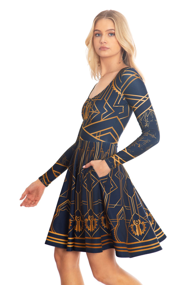 BlackMilk x League of Legends Arcane Piltover Toastie Long Sleeve Longline Dress - Arcane Merchandise - Collaboration apparel - Licenced.