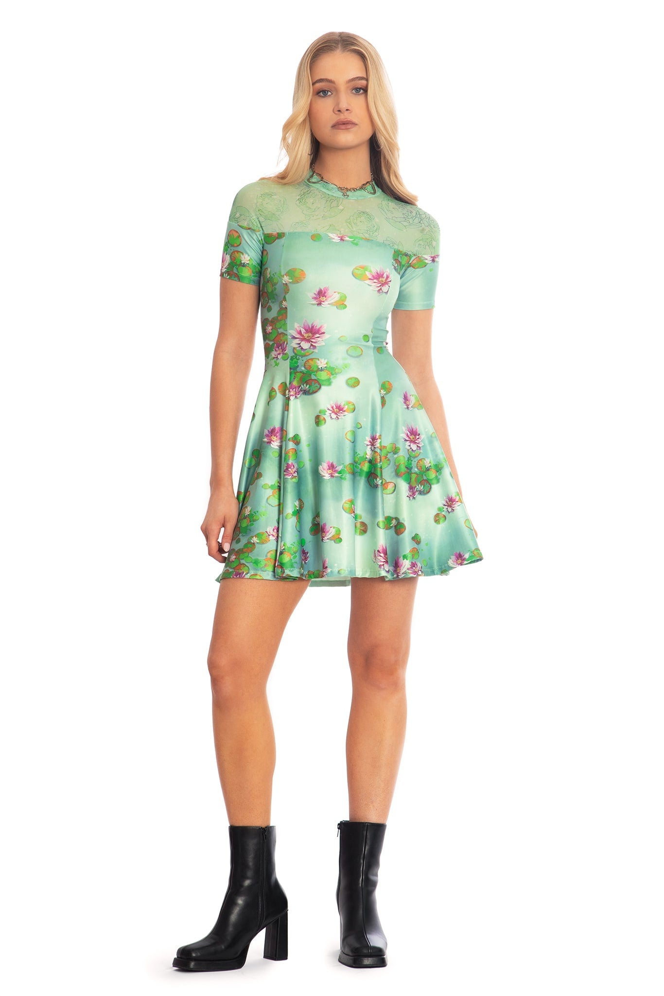 Sanity Check Sheer Splice Evil Tee Dress - Limited