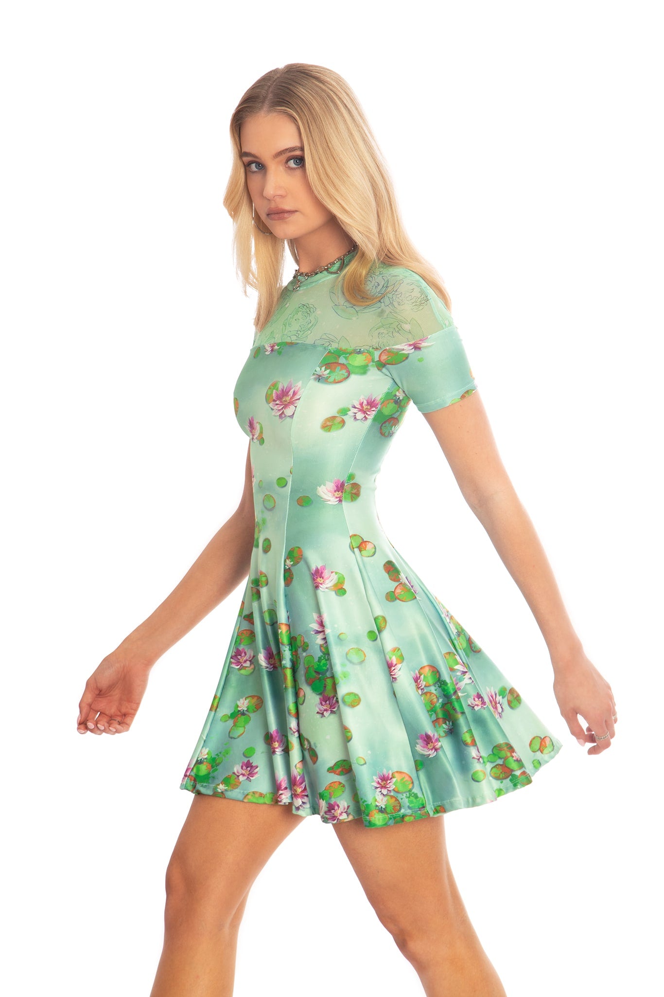 Sanity Check Sheer Splice Evil Tee Dress - Limited