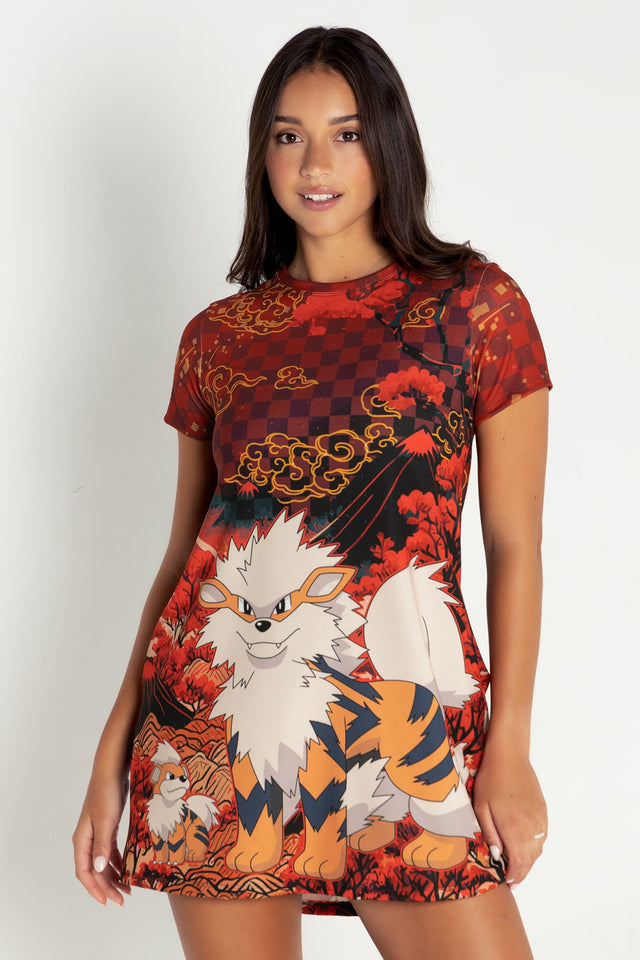 Arcanine And Growlithe Swing Tee Dress