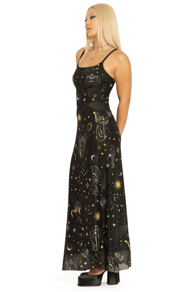 Archangels Sheer A Line Maxi Dress Side