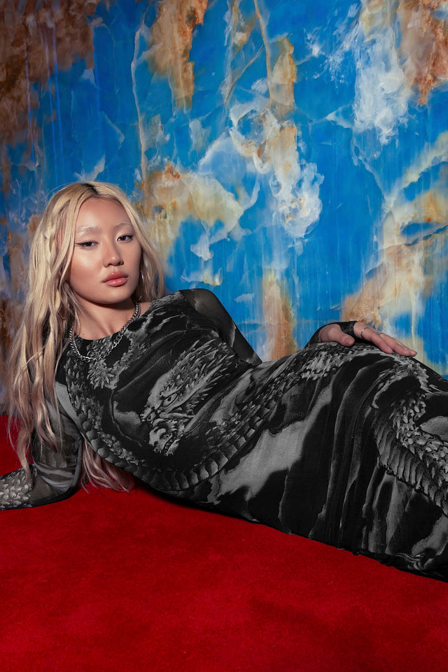 sheer dragon dress Dragon's Embrace Bodycon Sheer Mesh Dress, Revealing See Through Dress, Serpent,snake