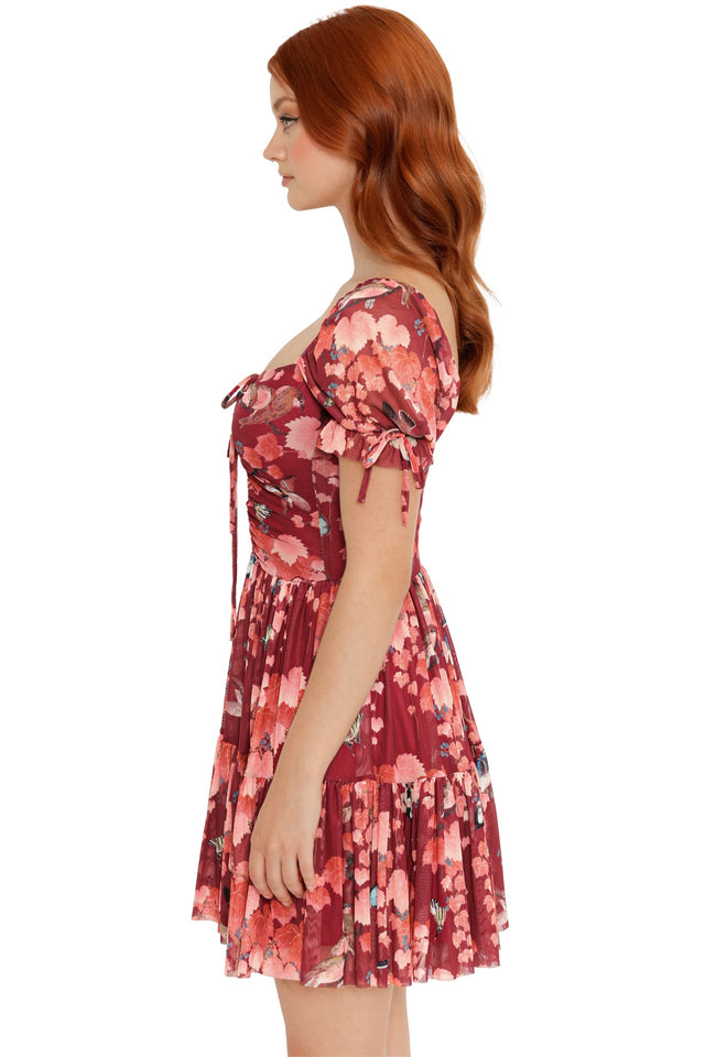 Autumn In Japan Short Tea Party Dress - Limited BlackMilk Clothing Autumn In Japan Short Tea Party Dress - Limited BlackMilk Clothing