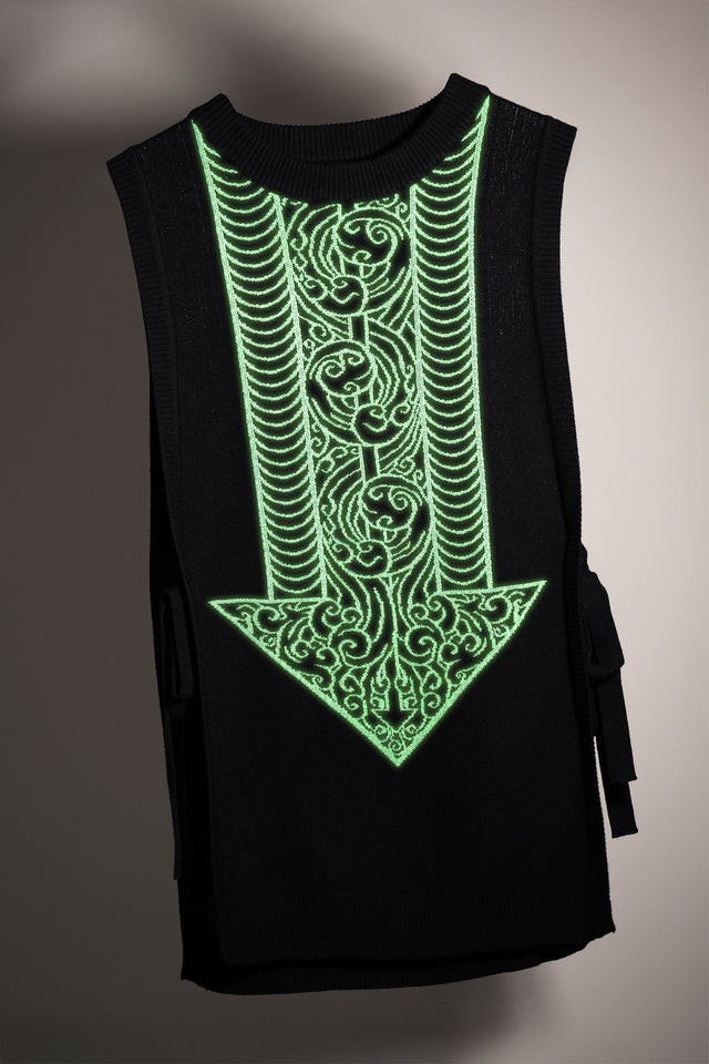 Avatar State Tie Side Oversized Knit Vest