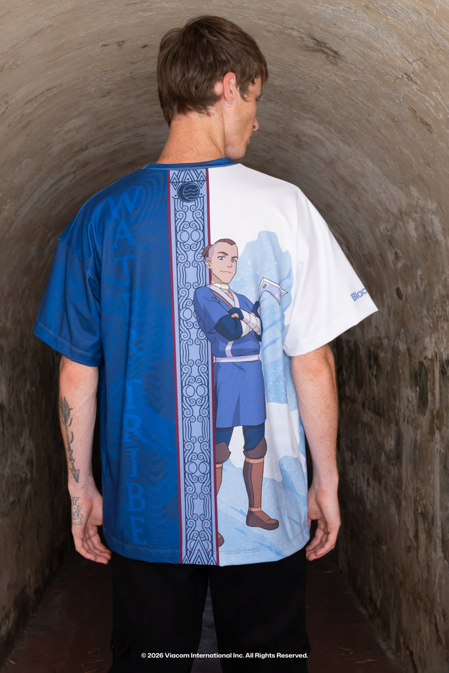 Avatar: The Last Airbender x BlackMilk Water Tribe Big Tee inspired by Sokka, featuring detailed licensed Avatar artwork