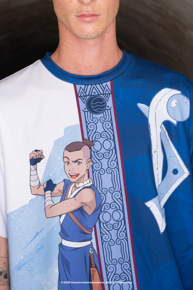 Avatar: The Last Airbender x BlackMilk Sokka Avatar tee with Water Tribe colour palette and illustrated character artwork