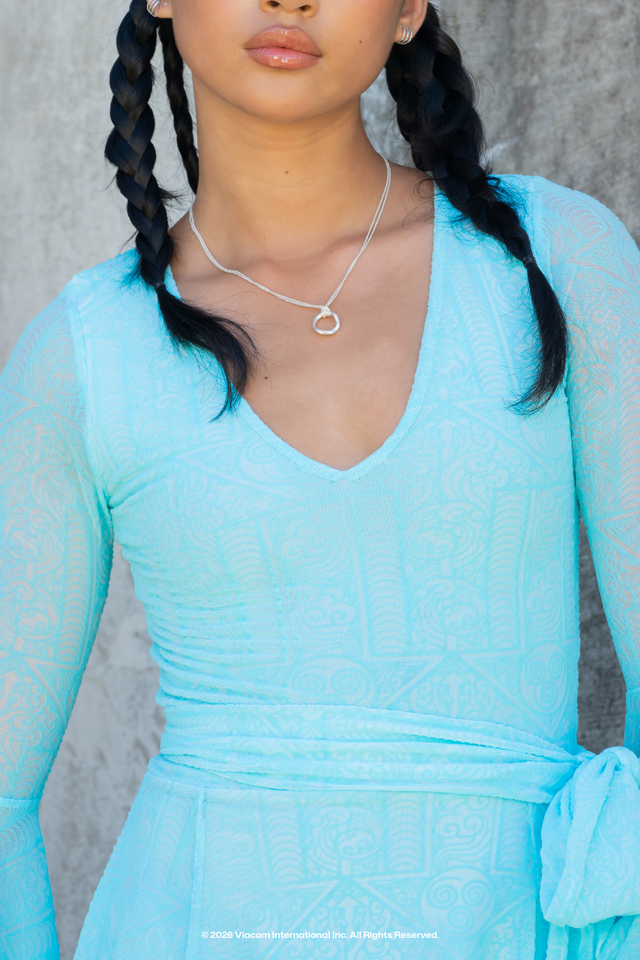 Avatar: The Last Airbender x BlackMilk Air Nomad inspired Avatar clothing dress, Air Nomad Spectre Midi Dress from the licensed Avatar fashion range