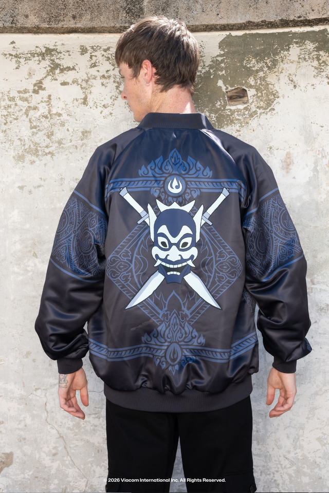 Avatar: The Last Airbender x BlackMilk Blue Spirit Souvenir Jacket from the Avatar fashion collection, licensed Avatar apparel with iconic Blue Spirit design