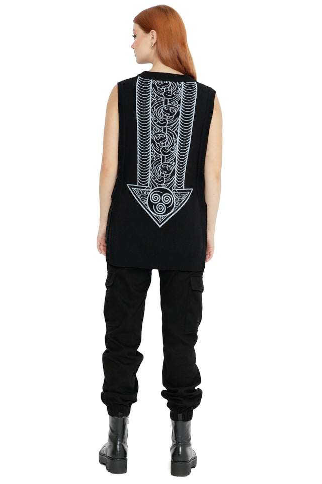 Avatar: The Last Airbender x BlackMilk Avatar State inspired oversized knit vest from the Avatar fashion collection, licensed Avatar apparel
